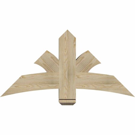 Ekena Millwork Davenport Rough Sawn Timber Gable Bracket, Douglas Fir, 48"W x 24"H x 6"D x 6"F, 12/12 Pitch GBW048X24X0606DAV00RDF